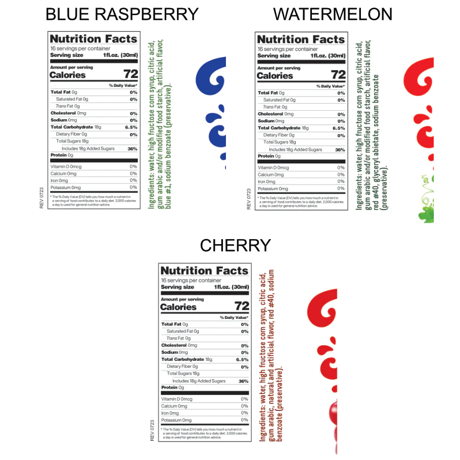 3-Pack Time For Treats Syrup - Cherry, Blue Raspberry, Watermelon - Image 6