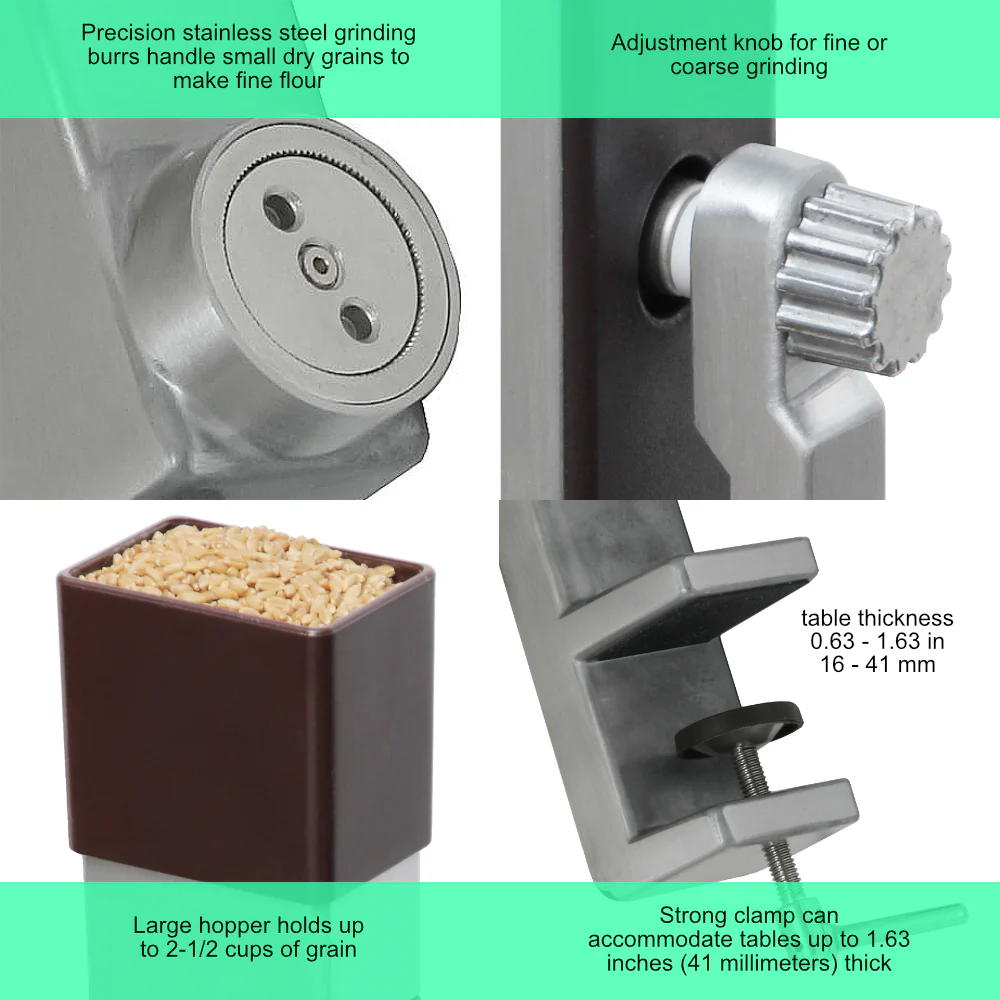 Hand Crank Grain Mill - Wheat Flour MIll - Image 3